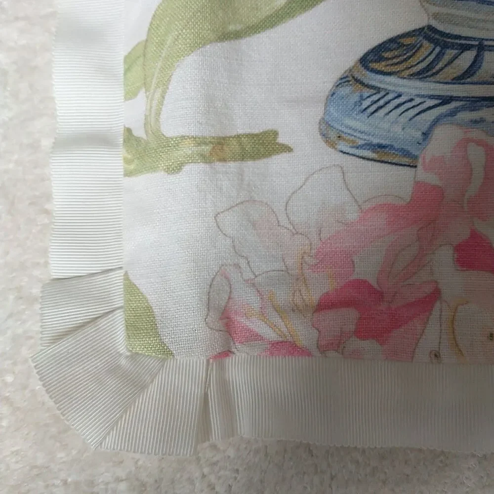 Manuel Canovas Bragance Pillow Sham Bragance Ginger Jar Floral Ruffle Square 1x